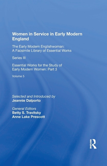 Front cover_Women In Service In Early Modern England