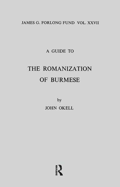 Front cover_A Guide to the Romanization of Burmese
