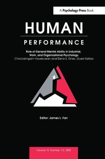 Front cover_Role Of General Mental Ability In Industrial, Work, And Organizational Psychology