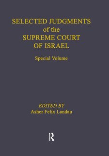 Couverture_Selected Judgments Of The Supreme Court Of Israel