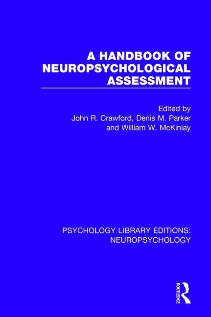 Front cover_A Handbook Of Neuropsychological Assessment