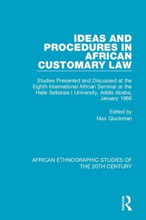 Front cover_Ideas and Procedures in African Customary Law