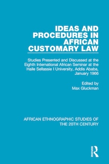 Front cover_Ideas and Procedures in African Customary Law