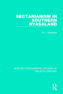 Front cover_Sectarianism In Southern Nyasaland