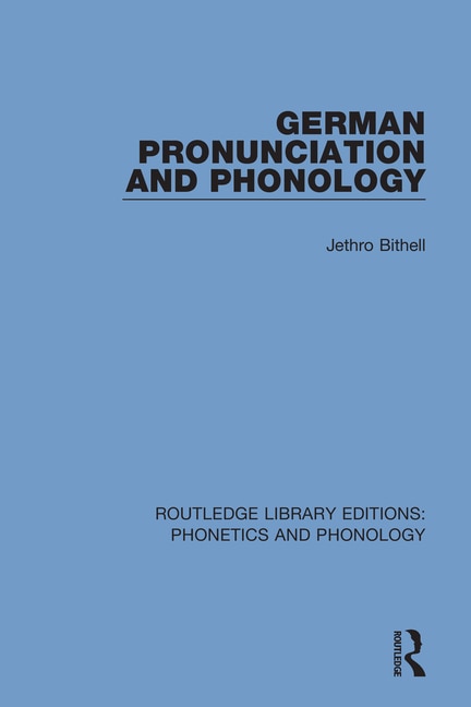 Couverture_German Pronunciation And Phonology
