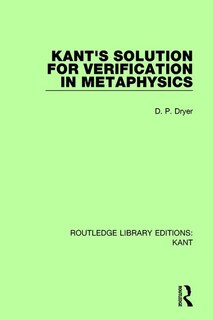 Front cover_Kant's Solution For Verification In Metaphysics