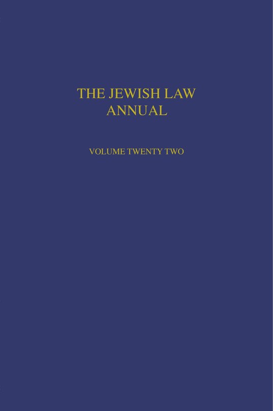 Couverture_The Jewish Law Annual Volume 22