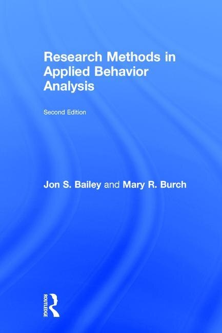 Front cover_Research Methods In Applied Behavior Analysis