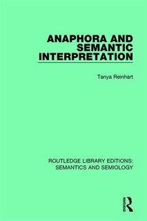 Front cover_Anaphora And Semantic Interpretation