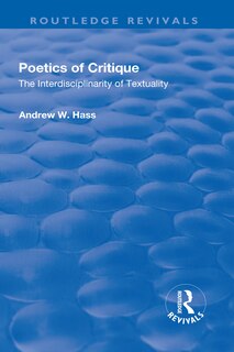 Front cover_Poetics Of Critique