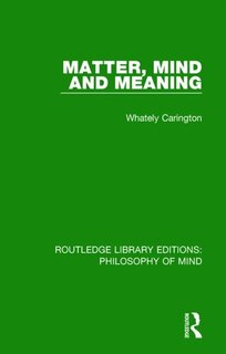 Front cover_Matter, Mind And Meaning