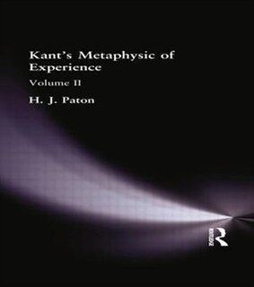 Front cover_Kant's Metaphysic of Experience