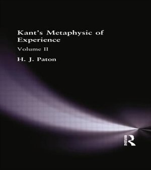 Front cover_Kant's Metaphysic of Experience