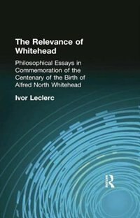 Front cover_The Relevance of Whitehead