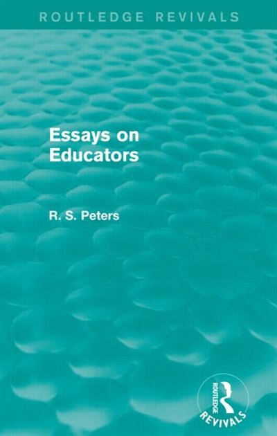 Couverture_Essays on Educators (Routledge Revivals)