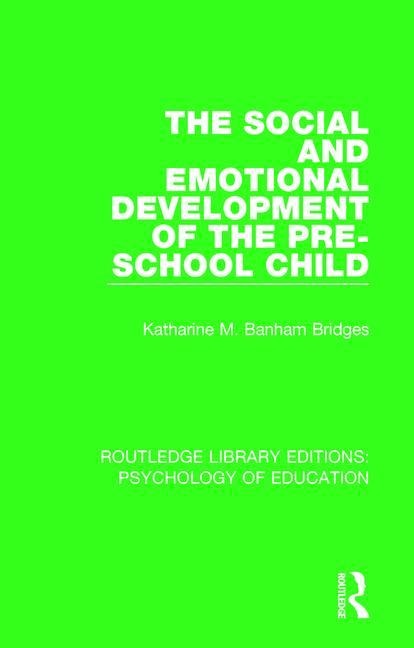 Front cover_The Social and Emotional Development of the Pre-School Child