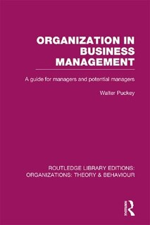 Front cover_Organization In Business Management (rle