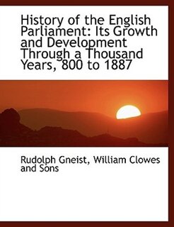Front cover_History of the English Parliament