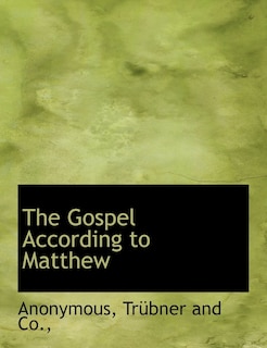 Front cover_The Gospel According to Matthew