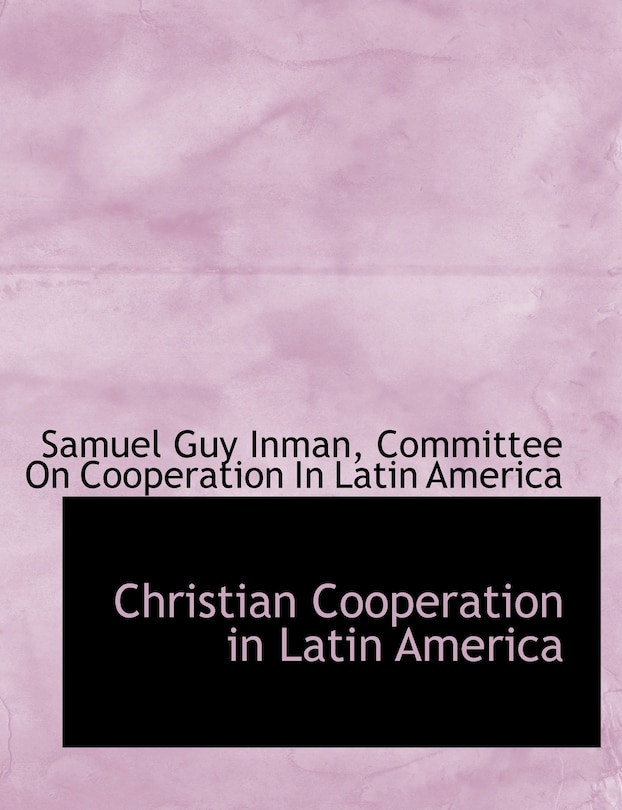 Front cover_Christian Cooperation in Latin America