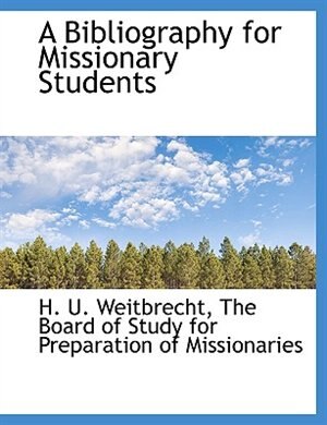 Couverture_A Bibliography for Missionary Students