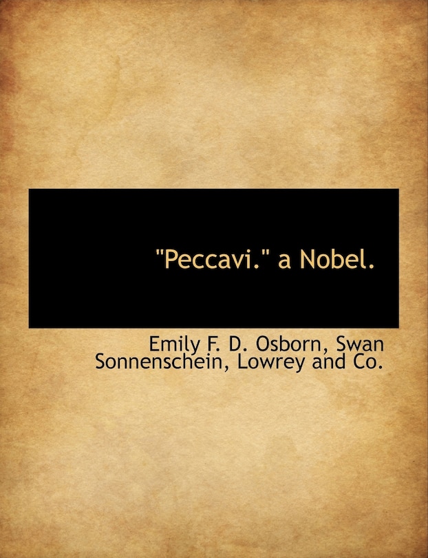 Front cover_Peccavi. a Nobel
