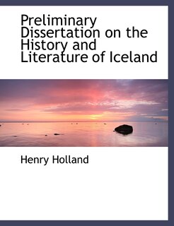 Couverture_Preliminary Dissertation on the History and Literature of Iceland