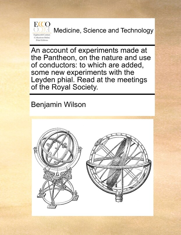 Couverture_An Account of Experiments Made at the Pantheon, on the Nature and Use of Conductors