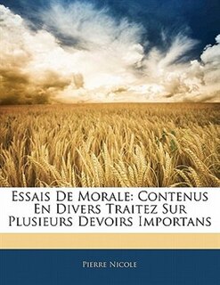Front cover_Essais De Morale