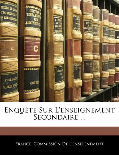 Enquète Sur L'enseignement Secondaire ...