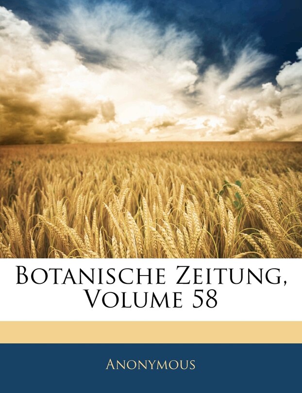 Front cover_Botanische Zeitung, Volume 58