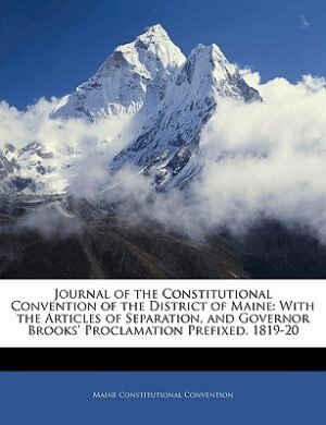 Couverture_Journal Of The Constitutional Convention Of The District Of Maine