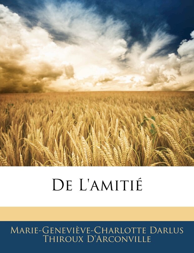 Front cover_De L'amiti&eacute;