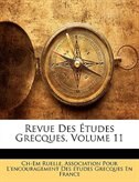 Couverture_Revue Des Études Grecques, Volume 11