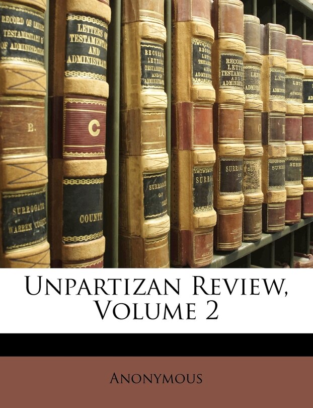 Front cover_Unpartizan Review, Volume 2