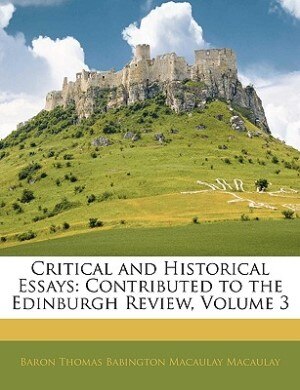 Couverture_Critical And Historical Essays