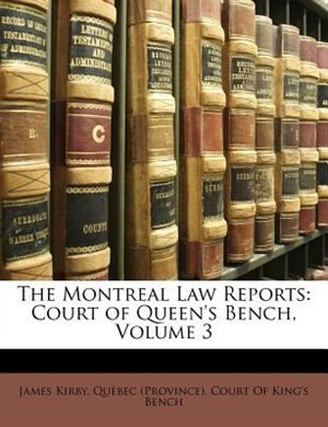 Couverture_The Montreal Law Reports