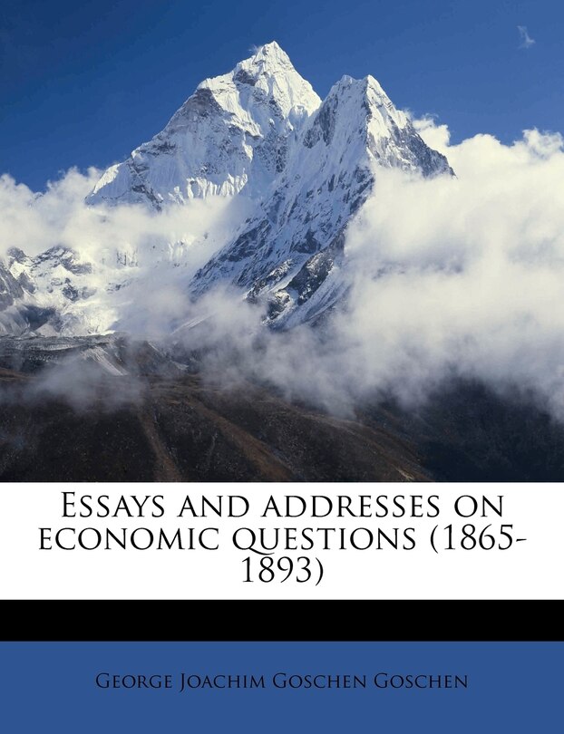 Couverture_Essays And Addresses On Economic Questions (1865-1893)