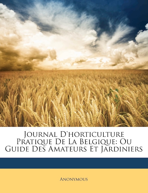 Couverture_Journal D'horticulture Pratique De La Belgique