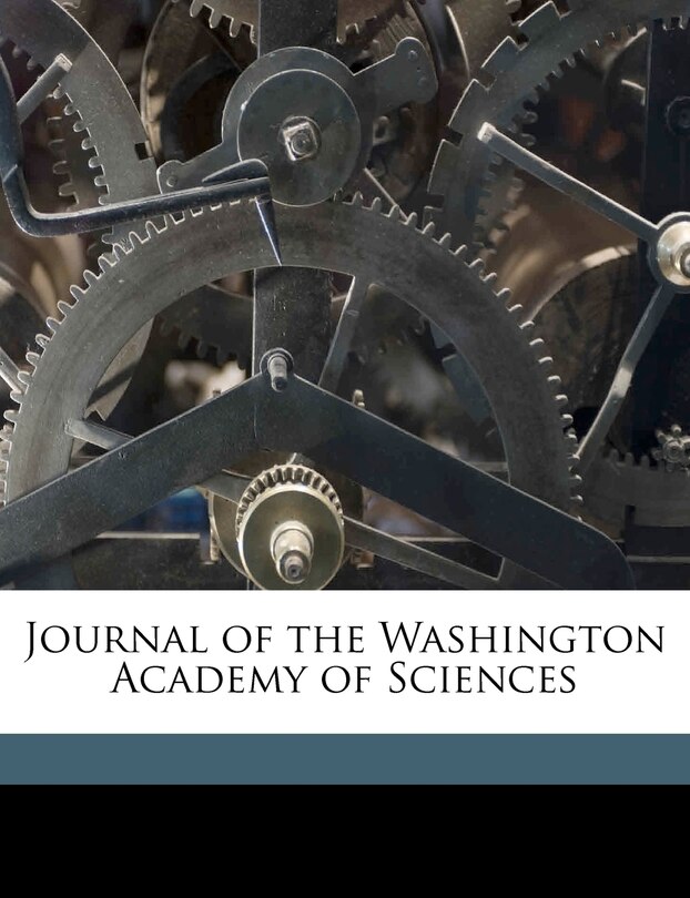 Front cover_Journal Of The Washington Academy Of Sciences Volume 11