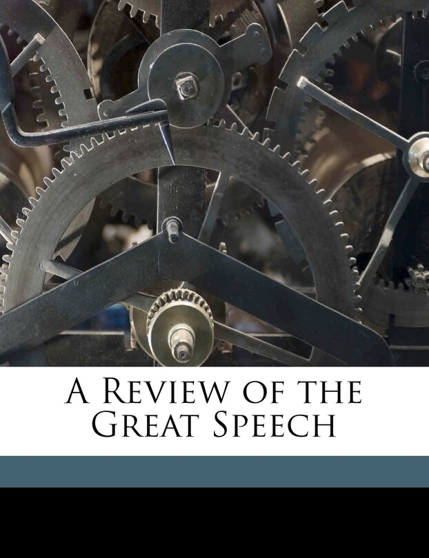 Front cover_A Review of the Great Speech