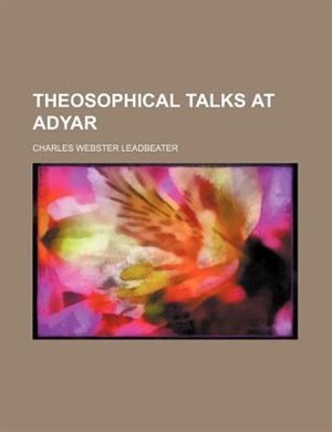 Front cover_Theosophical talks at Adyar