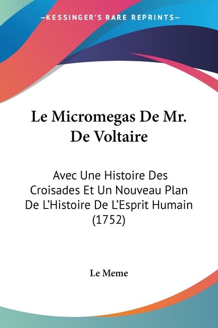 Couverture_Le Micromegas De Mr. De Voltaire