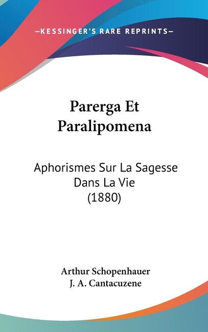 Front cover_Parerga Et Paralipomena