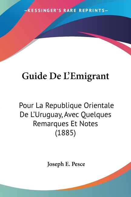 Front cover_Guide De L'Emigrant