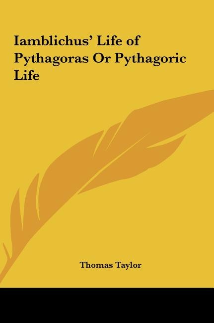 Front cover_Iamblichus' Life of Pythagoras Or Pythagoric Life