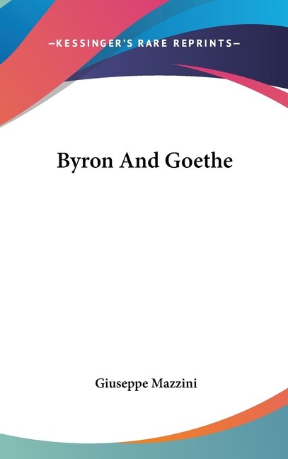 Couverture_Byron And Goethe