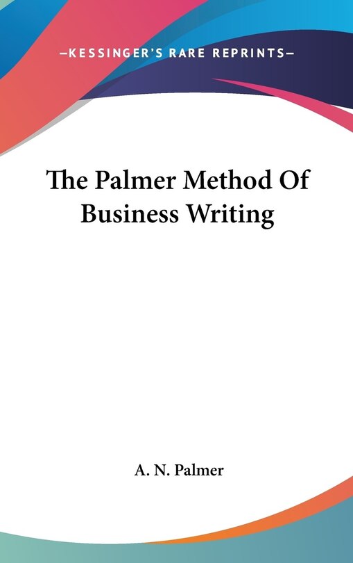 Front cover_The Palmer Method Of Business Writing