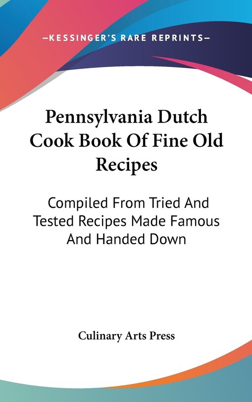 Couverture_Pennsylvania Dutch Cook Book Of Fine Old Recipes