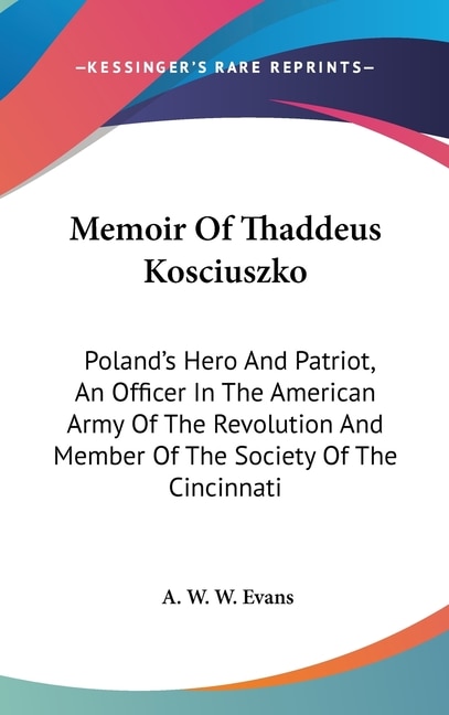 Front cover_Memoir Of Thaddeus Kosciuszko